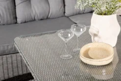 Garten Loungeset Samui – aus Aluminium & Polyrattan mit Glas-Couchtisch
