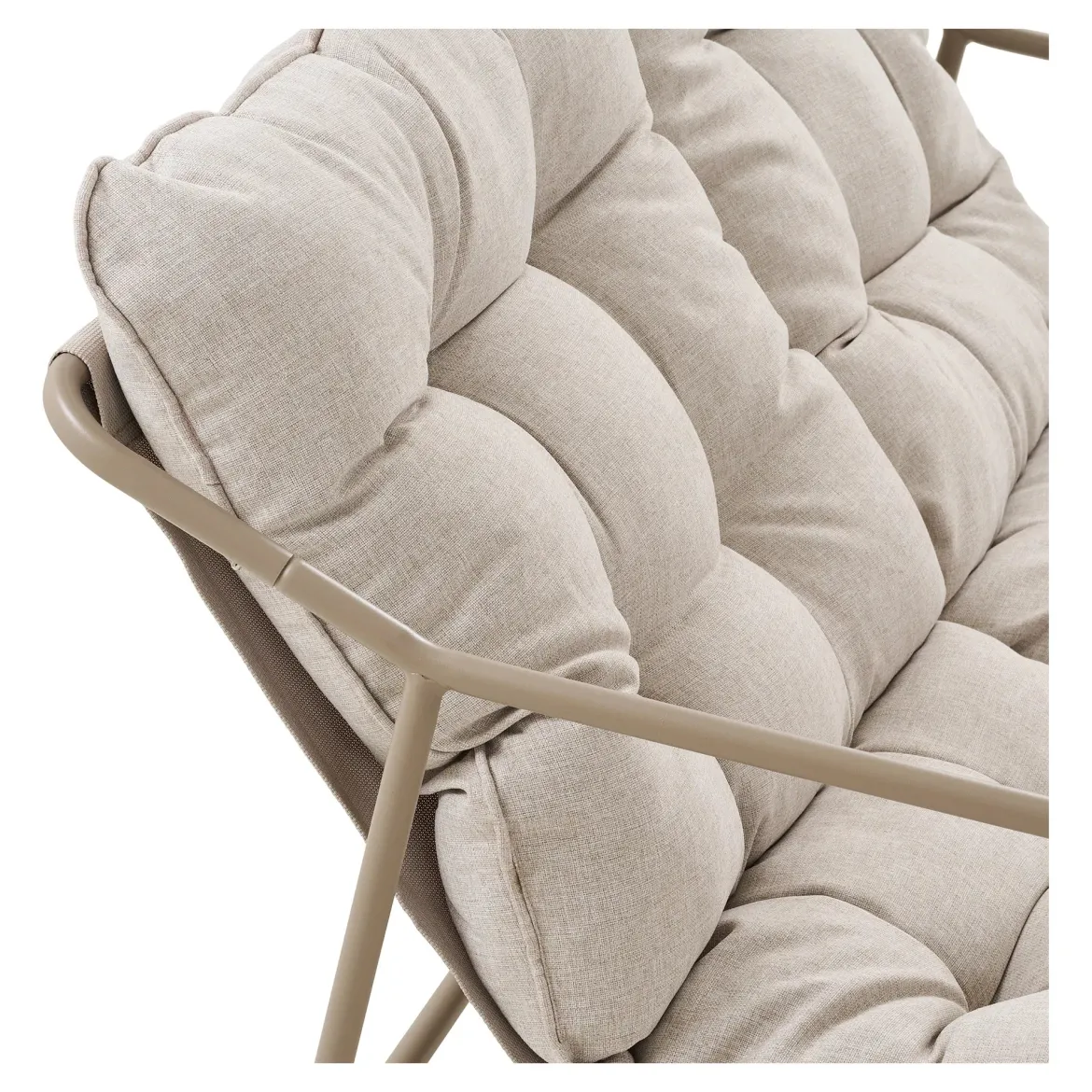 Garten Lounge Set Sandira – mit Stahlgestell in Sand und dicken Sitzpolstern