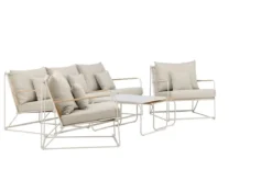 Garten Loungeset Santorini – wetterfest in mediterranem Design mit Kissen