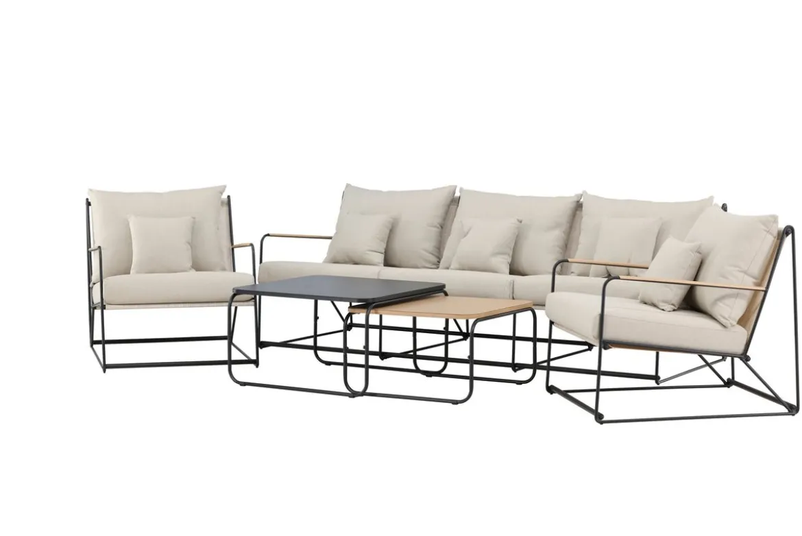 Garten Loungeset Santorini – wetterfest in mediterranem Design mit Kissen