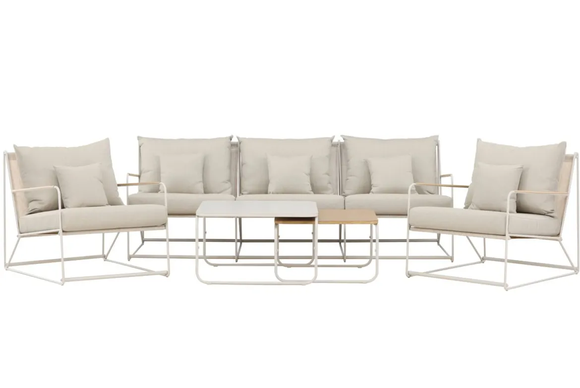 Garten Loungeset Santorini – wetterfest in mediterranem Design mit Kissen