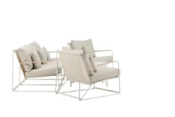 Garten Loungeset Santorini – wetterfest in mediterranem Design mit Kissen
