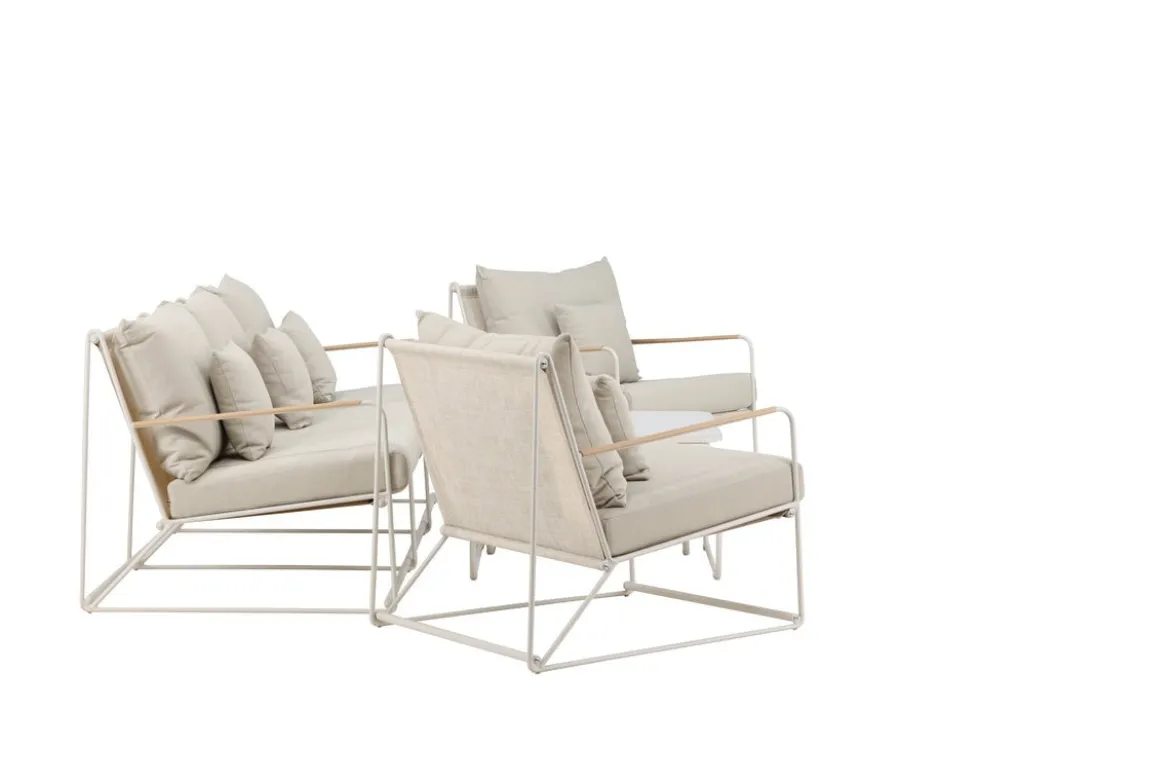 Garten Loungeset Santorini – wetterfest in mediterranem Design mit Kissen