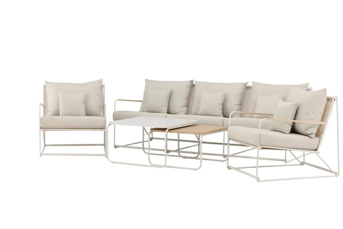 Garten Loungeset Santorini – wetterfest in mediterranem Design mit Kissen