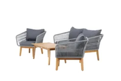 Garten Lounge Set Sorena – 4 teiliges Set in Grau