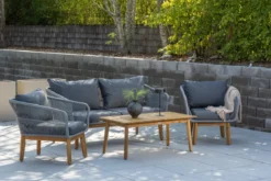 Garten Lounge Set Sorena – 4 teiliges Set in Grau