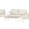 Garten Loungeset Sorento – 4-teiliges Outdoor-Sofa-Set in Beige mit Aluminiumrahmen