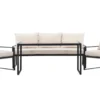 Garten Loungeset Sovana – 3-teilig in Schwarz/Weiß & Beige