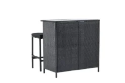 Garten Loungeset Talio – 3-teiliges Set aus synth. Rattan in Schwarz