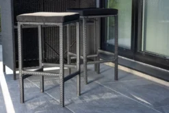 Garten Loungeset Talio – 3-teiliges Set aus synth. Rattan in Schwarz