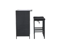 Garten Loungeset Talio – 3-teiliges Set aus synth. Rattan in Schwarz