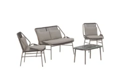 Garten Loungeset Talora – 4 teiliges Set mit Stühlen aus Stahl