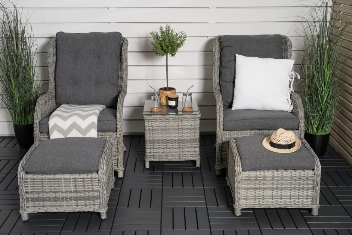 Garten Loungeset Tarell – 3-teiliges Set mit Sesseln & Tisch