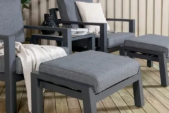 Garten Loungeset Tavira – 5-teiliges Outdoor-Sessel-Set in Schwarz
