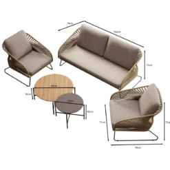 Garten Lounge Set Veleno - Aluminium Gestell