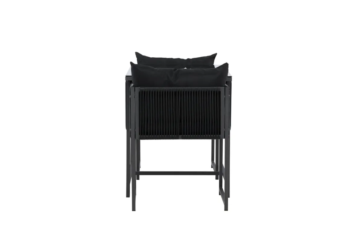 Garten Loungeset Velenzo – 3-teiliges Set mit 2 Stühlen in Schwarz