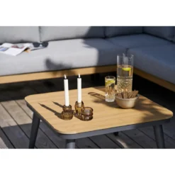 Garten Lounge Set Velmora – mit Aluminiumgestell und Holzoptik-Details