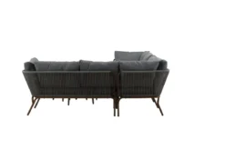 Garten Loungeset Xenia - aus braunem Stahl mit grauen Kissen