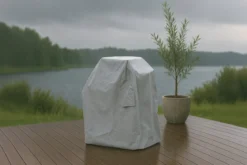 Garten Möbelabdeckung Orvin - aus grauem Polyester