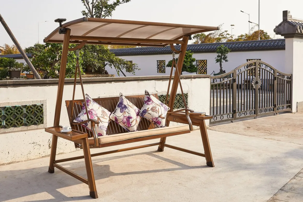 Gartenschaukel Vaska - Gartenbank mit Schaukelfunktion aus Aluminium