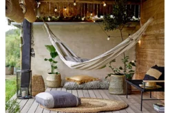 Garten Sitzbank Creta – Metall mit handgeflochtener Sitzfläche