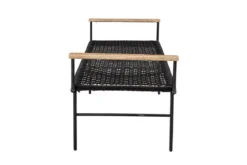 Garten Sitzbank Creta – Metall mit handgeflochtener Sitzfläche