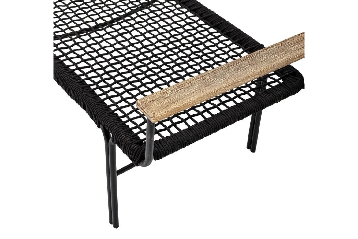 Garten Sitzbank Creta – Metall mit handgeflochtener Sitzfläche