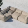 Gartensofa Alvani - Modulares Sofa aus beigem Olefin