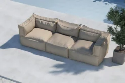 Gartensofa Bravaro - Modulares Sofa aus beigem Olefin