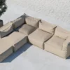 Gartensofa Calvero - Modulares Sofa aus beigem Olefin
