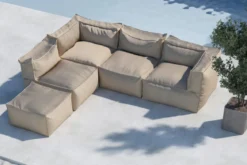 Gartensofa Calvero - Modulares Sofa aus beigem Olefin