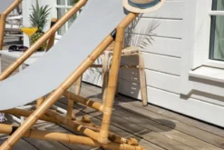 Garten Sonnenliege Coco - aus Rattan und Textilene in Naturoptik