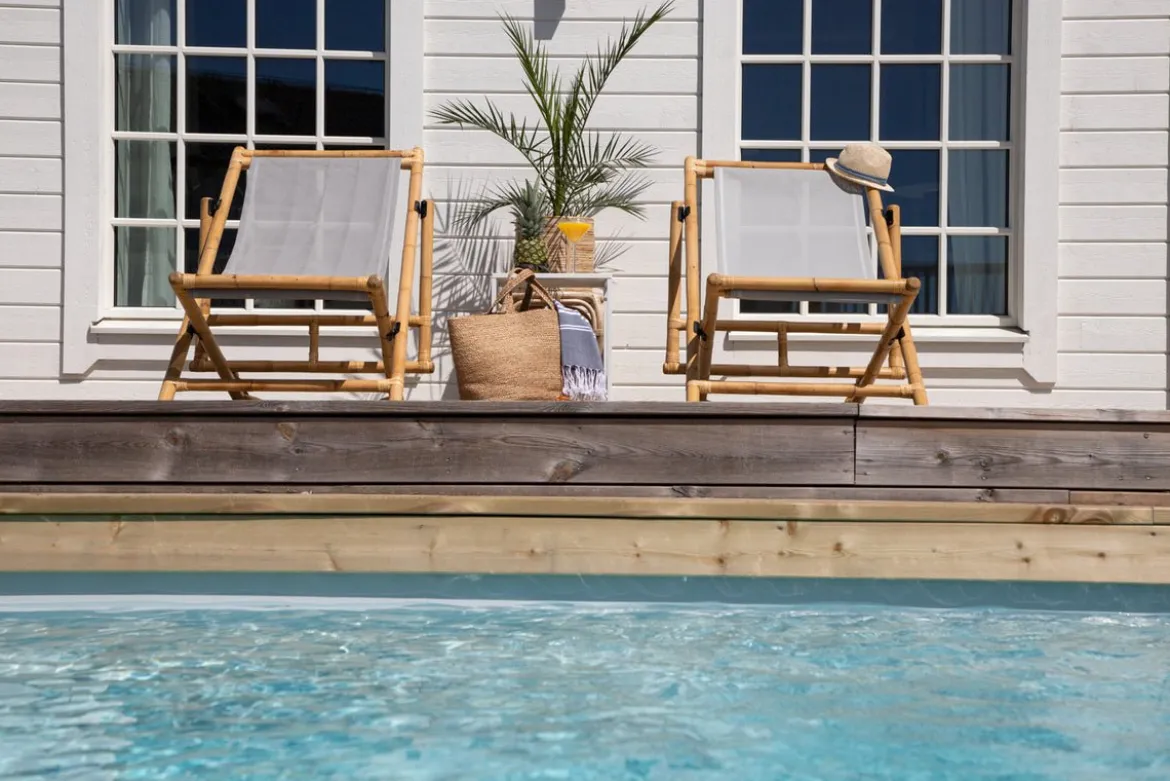 Garten Sonnenliege Coco - aus Rattan und Textilene in Naturoptik