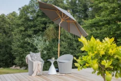 Garten Sonnenschirm Boho – Ø270 cm in wahlweise Schwarz oder Grau
