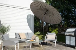 Garten Sonnenschirm Palma – Ø270 cm verfügbar in Weiß, Schwarz, Grau und Blau
