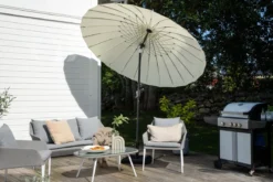 Garten Sonnenschirm Palma – Ø270 cm verfügbar in Weiß, Schwarz, Grau und Blau