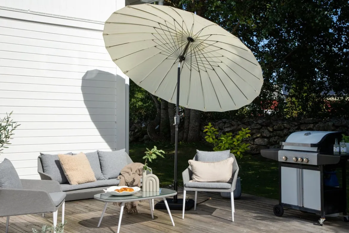 Garten Sonnenschirm Palma – Ø270 cm verfügbar in Weiß, Schwarz, Grau und Blau