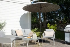 Garten Sonnenschirm Palma – Ø270 cm verfügbar in Weiß, Schwarz, Grau und Blau