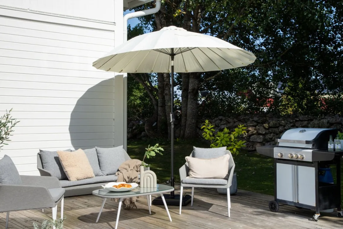 Garten Sonnenschirm Palma – Ø270 cm verfügbar in Weiß, Schwarz, Grau und Blau