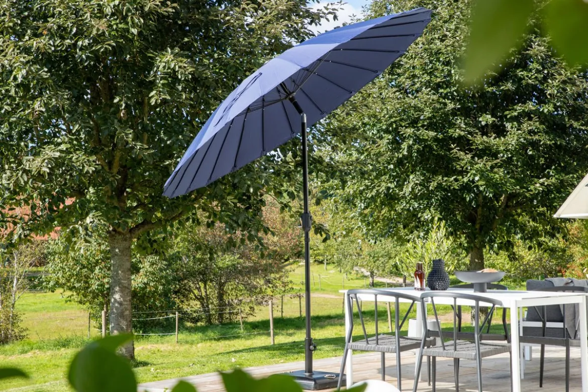 Garten Sonnenschirm Palma – Ø270 cm verfügbar in Weiß, Schwarz, Grau und Blau