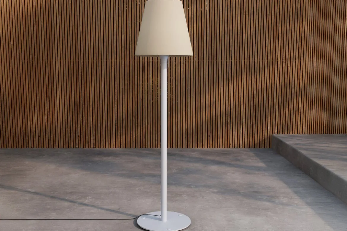 Garten Stehlampe „Belano“ – mit hellblauem Stahlgestell