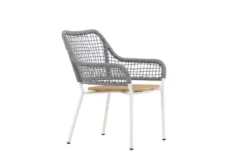 Gartenstuhl Amore - In Grau mit einer Sitzfläche aus Teakholz