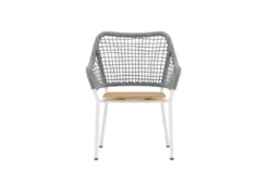 Gartenstuhl Amore - In Grau mit einer Sitzfläche aus Teakholz