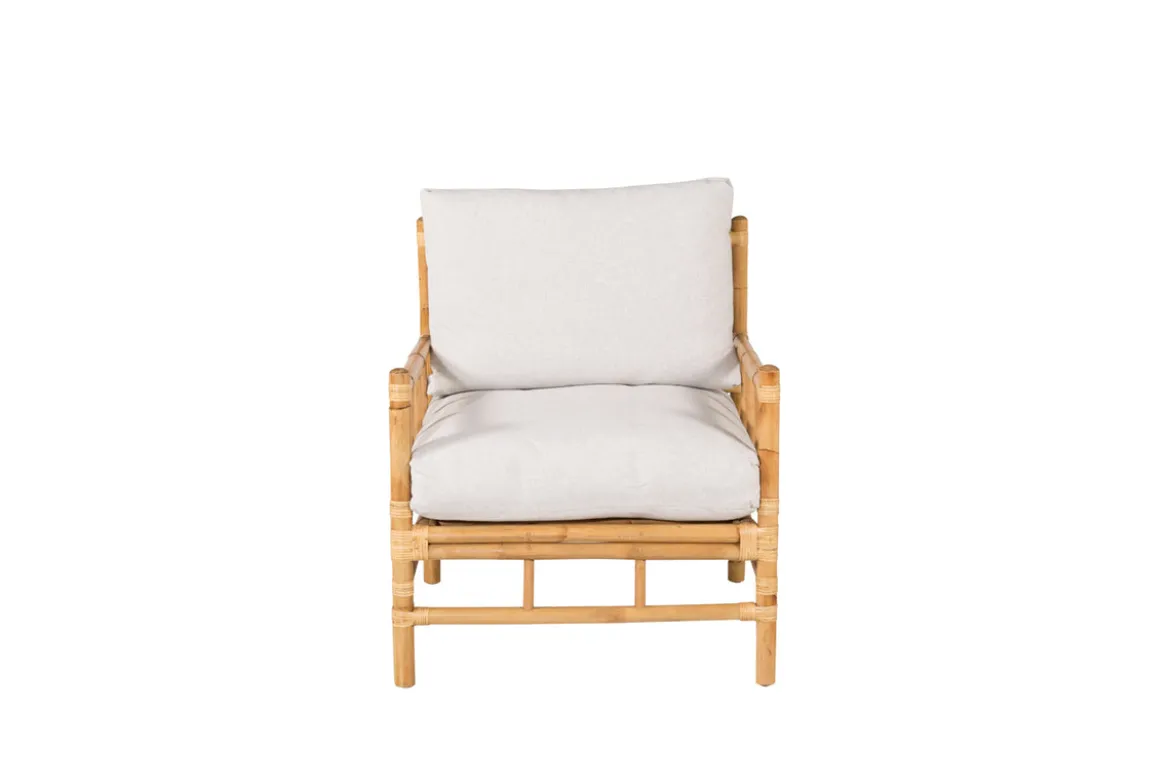 Gartenstuhl Conny - aus Rattan in Naturoptik inkl. Kissen