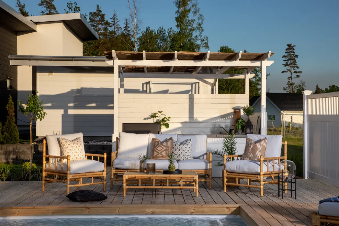Gartenstuhl Conny - aus Rattan in Naturoptik inkl. Kissen