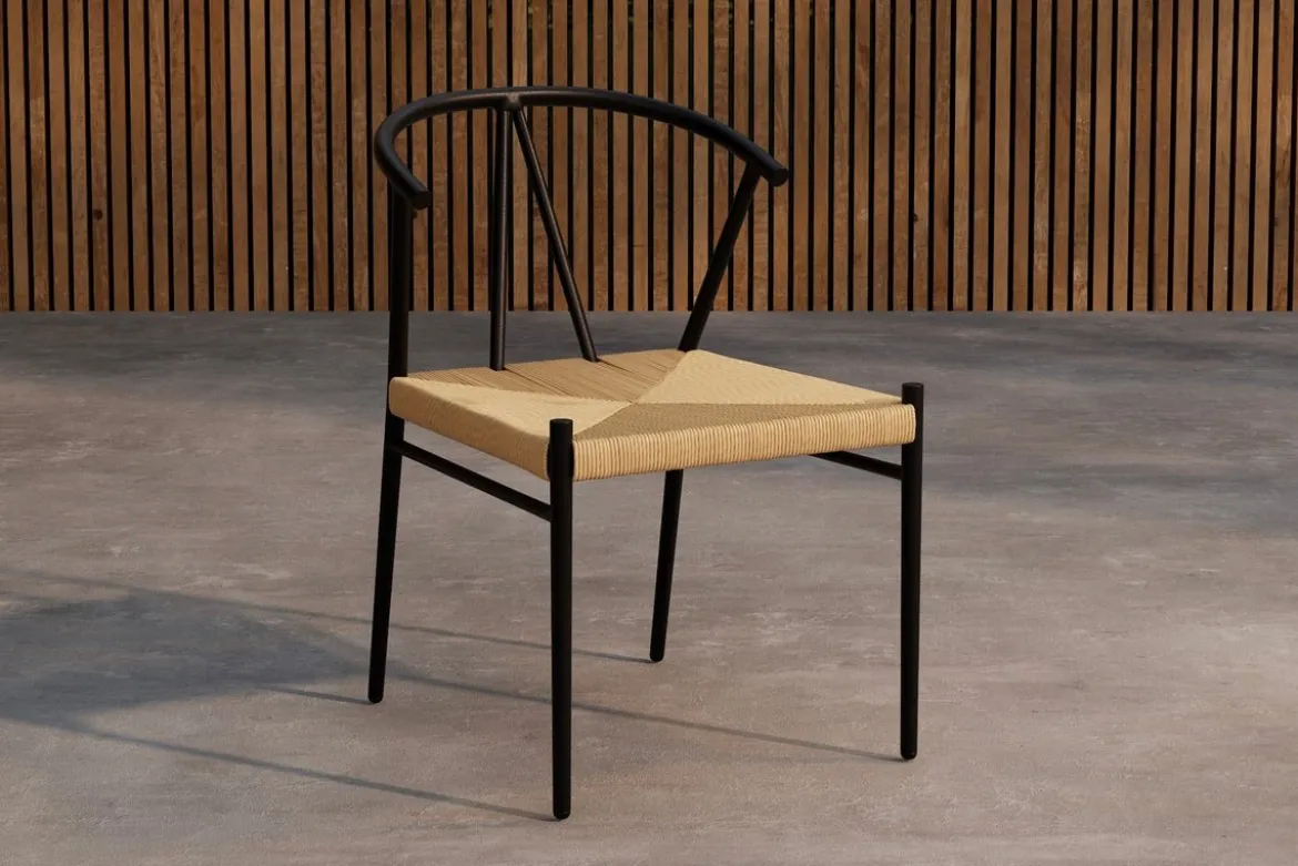 Gartenstuhl Cortina - Stahlgestell mit Rattan-Sitzfläche