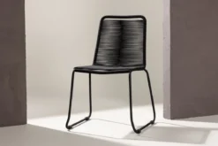 Gartenstuhl Mirava - in Schwarz mit Polyesterseil