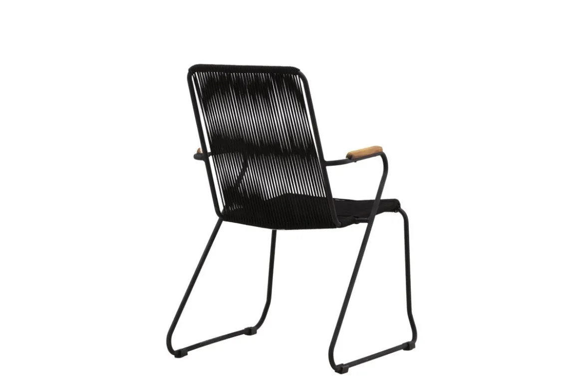 Gartenstuhl Sila - ein stilvoller Stuhl mit Holzakzenten in Schwarz oder Beige