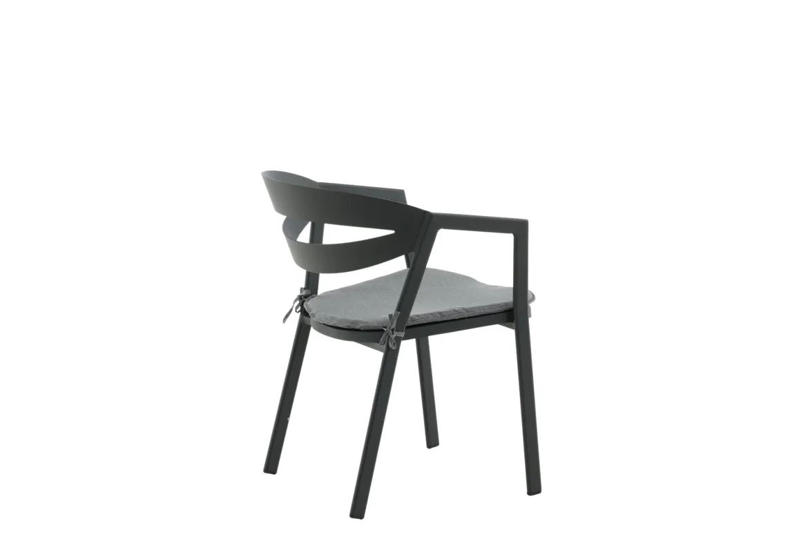 Gartenstuhl Sylt - aus Aluminium in Schwarz