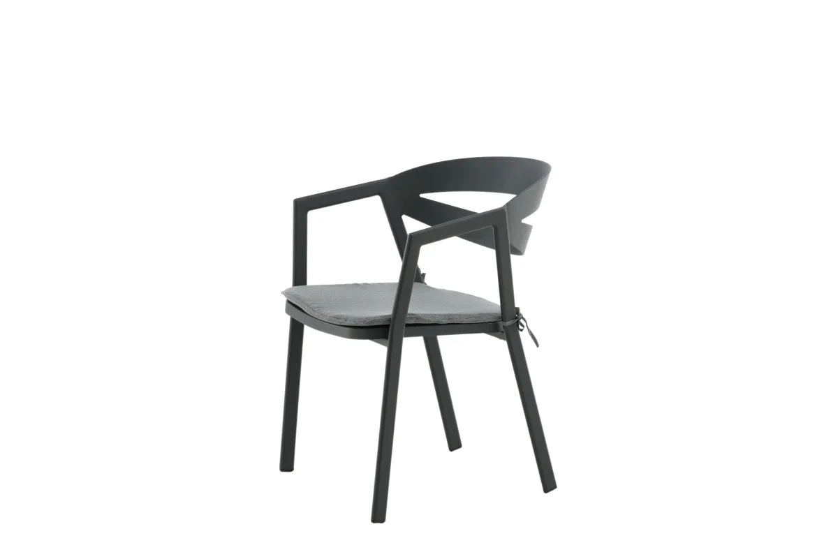 Gartenstuhl Sylt - aus Aluminium in Schwarz